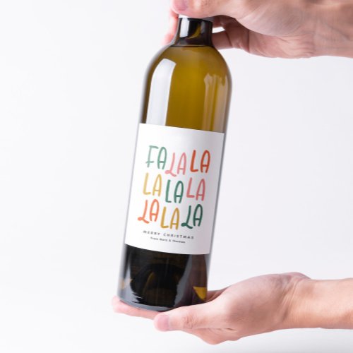 Cute fun colorful personalized Christmas holiday Wine Label