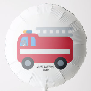 Cute fun Dino drive Fire engine DIY HBD Name Balloon