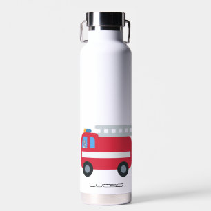 Cute fun Dino Fire engine Back To School DIY name  Water Bottle