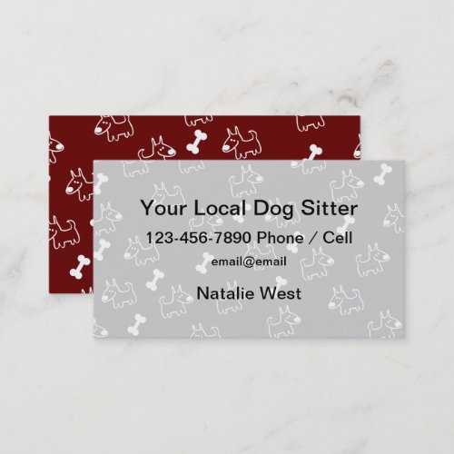 Cute Fun Dog Theme Pet Sitter Business Cards 