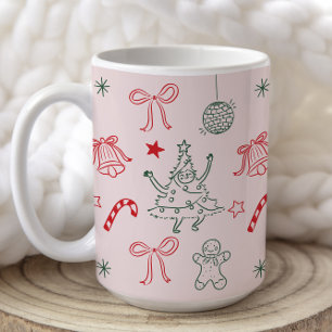 Cute Fun Doodles Christmas Holiday Coffee Mug