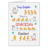 Cute Fun Ducklings Quacking Easter, for Godfather Cards (Front)