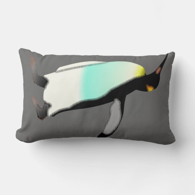 Cute Fun Emperor Penguin Boy's Room Lumbar Pillow (Front)
