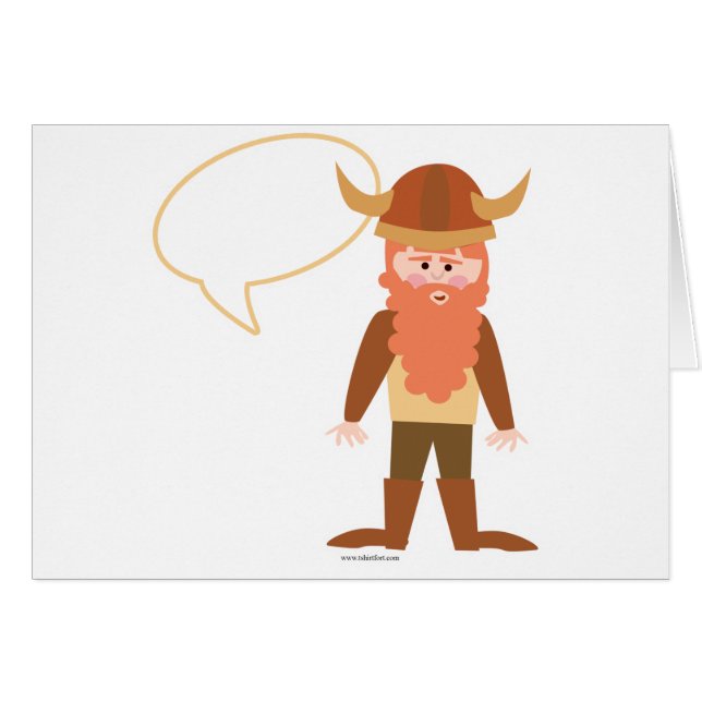 Cute Fun Epic Viking Character Art Fun Cards (Front Horizontal)
