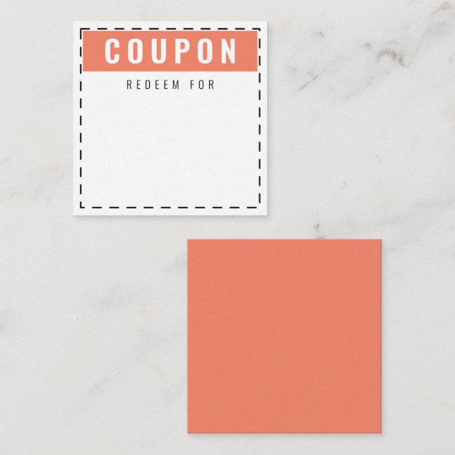Cute & Fun Everyday Coupons | Blank Salmon Note Card (Front/Back)