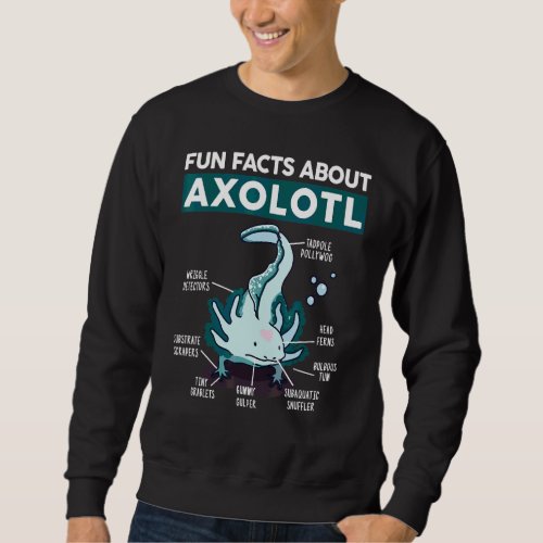 Cute Fun Facts About Axolotl Kids Herpetology Amph Sweatshirt
