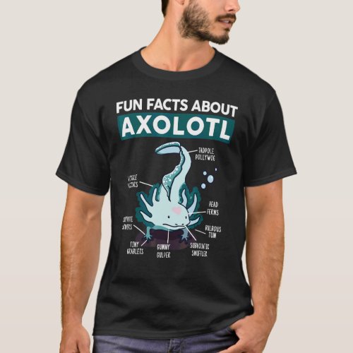 Cute Fun Facts About Axolotl Kids Herpetology Amph T_Shirt