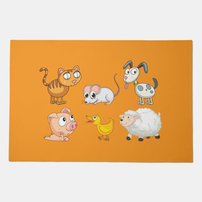 Cute Fun Farm Animals Doormat (Front)