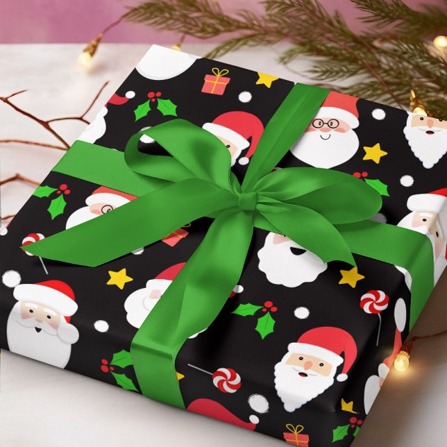 Cute Fun Festive Santa Claus Christmas Wrapping Paper (Creator Uploaded)