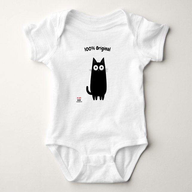 Cute & Fun for Nature & Joy Lovers - Black cat Baby Bodysuit (Front)