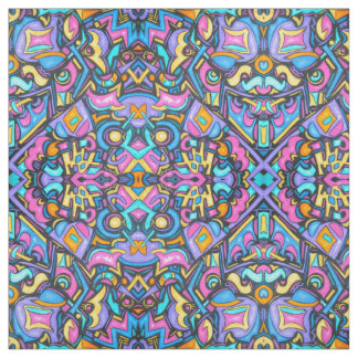 Cute Fun Funky Colorful Bold Whimsical Shapes Fabric