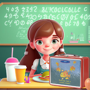 Cute Fun Girl's Fish Lunch Pail Personalize  Metal Lunch Box