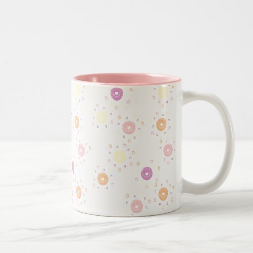 Cute Fun Girly Girlie Donuts Pattern Girls Two_Tone Coffee Mug