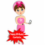 Cute Fun Girly Pamper Spa Party Theme For Girls Statuette<br><div class="desc">A cute stand up cut out for all those young ladies celebrating a birthday or special occasion with a pamper or spa themed party.  This illustrated lady is certainly making the most of being pampered.  Don't forget to change the name or message,  there's no extra cost.</div>