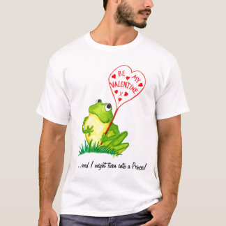 Cute Fun Green Frog Valentine T-shirt.. T-Shirt