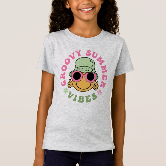 Cute Fun Groovy Summer Vibes  T-Shirt (Front)