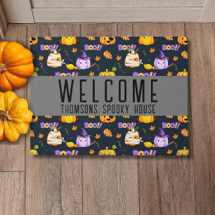 Cute Fun Halloween Costume Pumpkin  Doormat