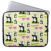 Cute Fun Happy Panda Bear Cartoon Pattern