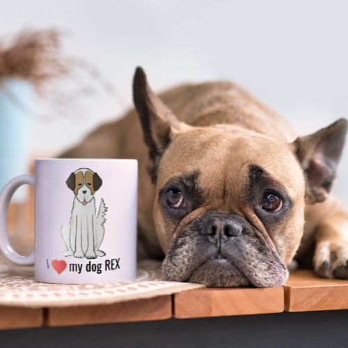 Cute Fun I Heart My Dog Custom Whimsical  Coffee Mug
