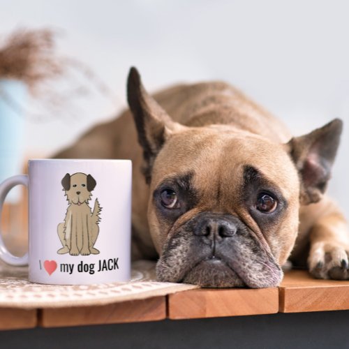 Cute Fun I Heart My Dog Custom Whimsical  Coffee Mug
