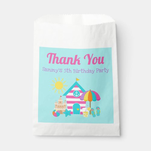 Cute Fun Kids Beach Summer Birthday Party Favor Bag