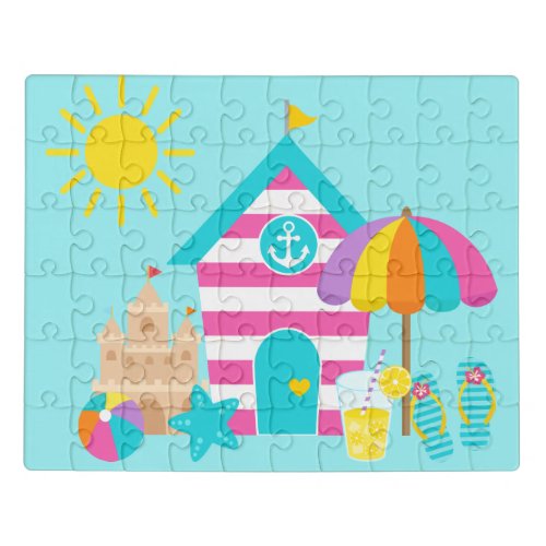 Cute Fun Kids Beach Summer Jigsaw Puzzle