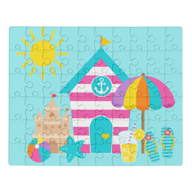 Cute Fun Kids Beach Summer Jigsaw Puzzle (Puzzle Horizontal)