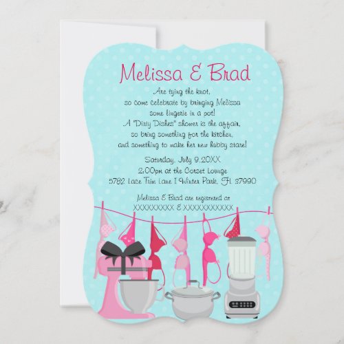 Cute Fun Kitchen Lingerie Bridal Shower Invitation