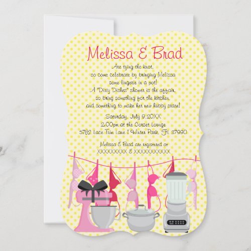 Cute Fun Kitchen Lingerie Bridal Shower Invitation