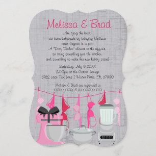 Cute Fun Kitchen Lingerie Bridal Shower Invitation
