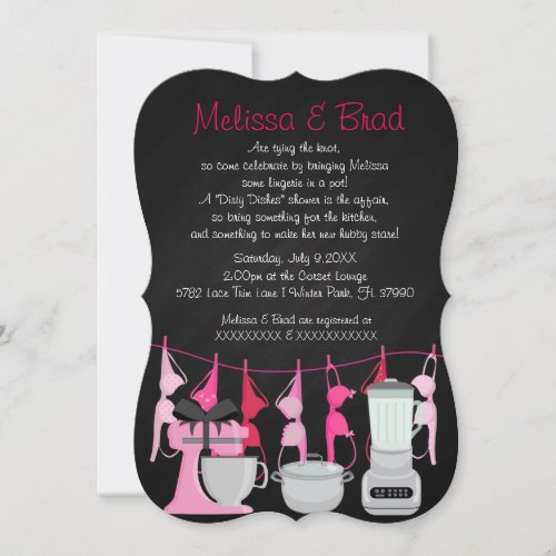 Cute Fun Kitchen Lingerie Bridal Shower Invitation