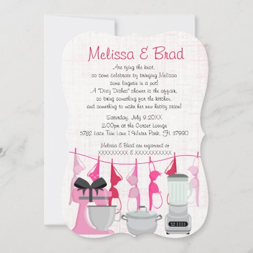 Cute Fun Kitchen Lingerie Bridal Shower Invitation