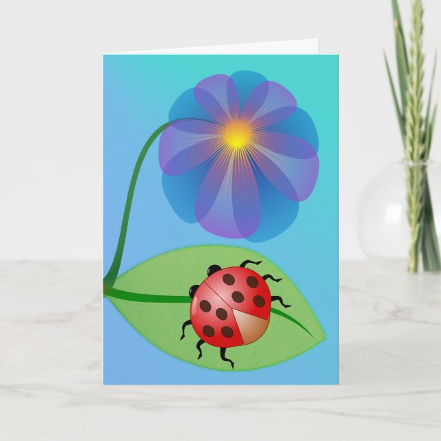 Cute, Fun Ladybug and Flower Thank You (Front)