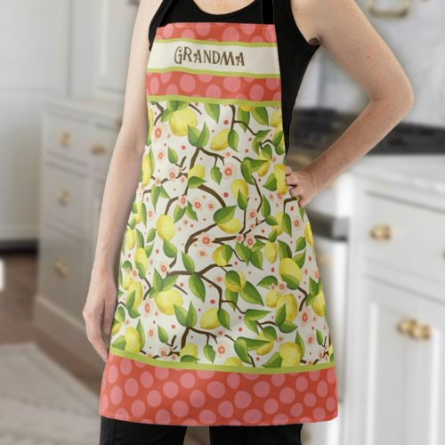 Cute Fun Lemon Customized Name  Inspirivity Apron