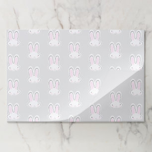 Cute fun light gray Easter bunny pattern placemats