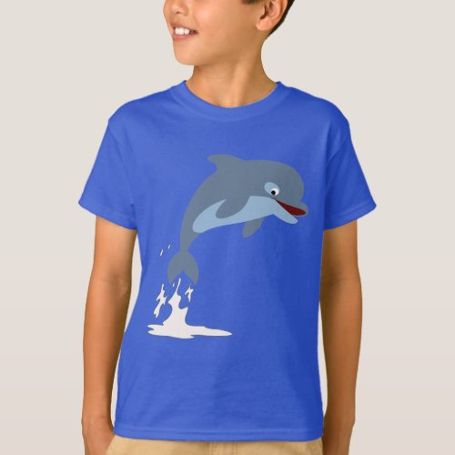 Cute Fun_Loving Cartoon Dolphin Children T_Shirt