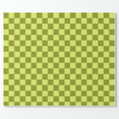 Cute Fun Modern Checkerboard Lime Olive Geometric Wrapping Paper (Flat)