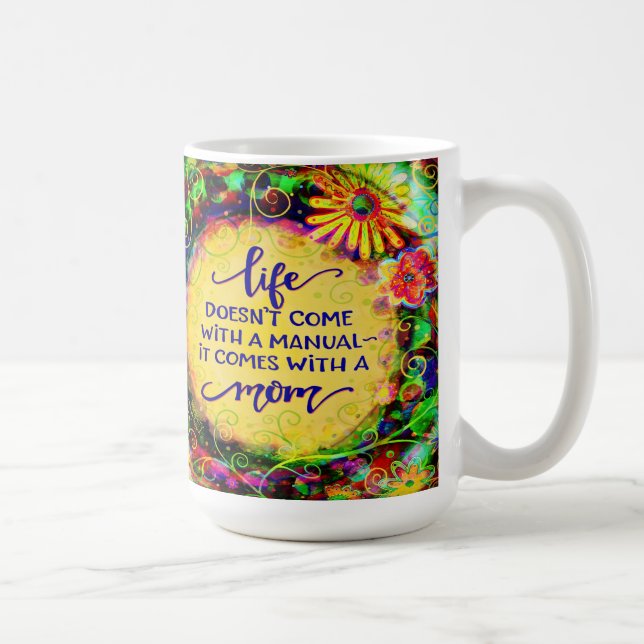 Cute Fun Mom, My Life Manual Inspirivity Coffee Mug (Right)