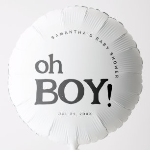 Cute Fun Oh Boy Custom Baby Shower  Balloon