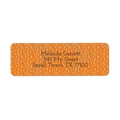 Cute Fun Orange Ghost Halloween Custom Address Label