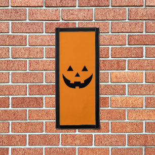 Cute fun orange pumpkin Jack o lantern Halloween Pennant
