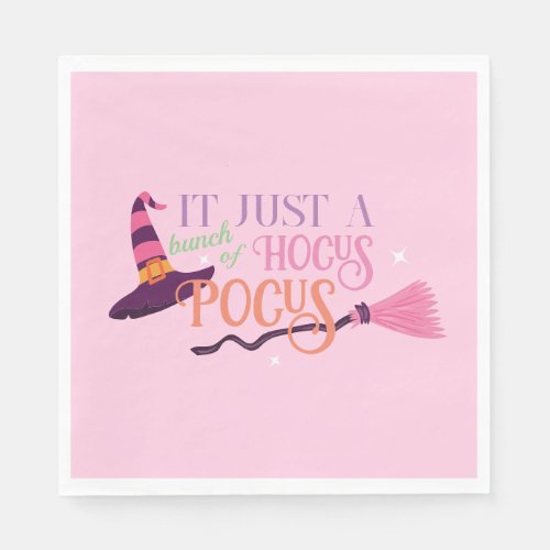 Cute Fun Pink Witch Hocus Pocus Halloween Hat  Napkins