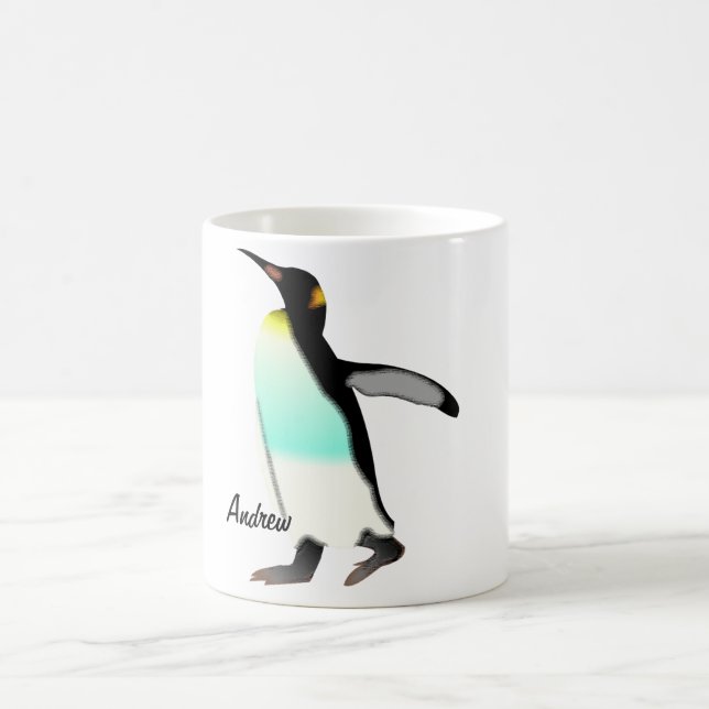 Cute Fun Proud Emperor Penguin Personalized Coffee Mug (Center)