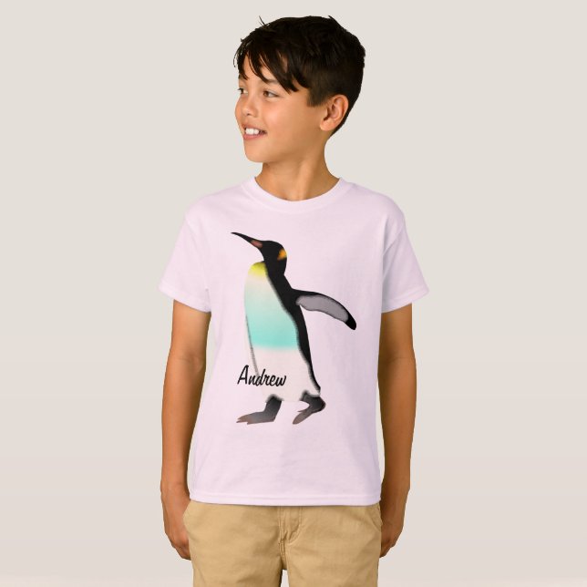 Cute Fun Proud Emperor Penguin Personalized T-Shirt (Front Full)