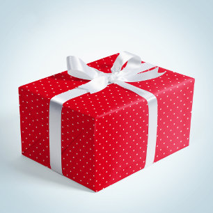 Cute fun red white dots Christmas holiday Wrapping Paper