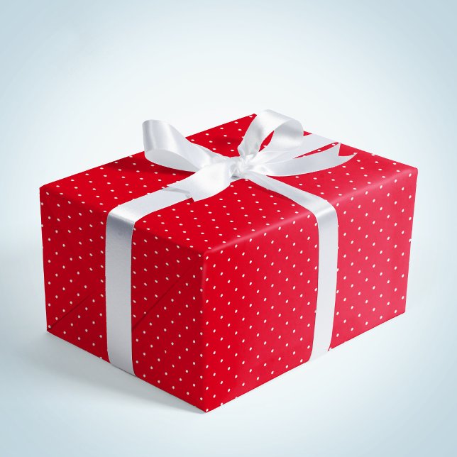 Cute fun red white dots Christmas holiday Wrapping Paper (Creator Uploaded)