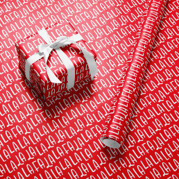 Cute fun red white falala Christmas holiday Wrapping Paper