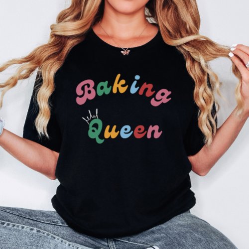 Cute Fun Retro Baking Queen Royal Womens T_Shirt