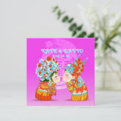 Cute Fun Retro Chinese Double-Xi Wedding (Standing Front)