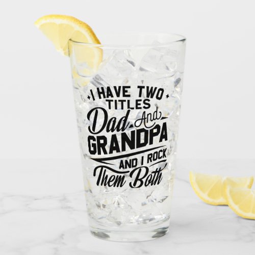 Cute Fun Retro Typography Dad Grandpa Gift Glass
